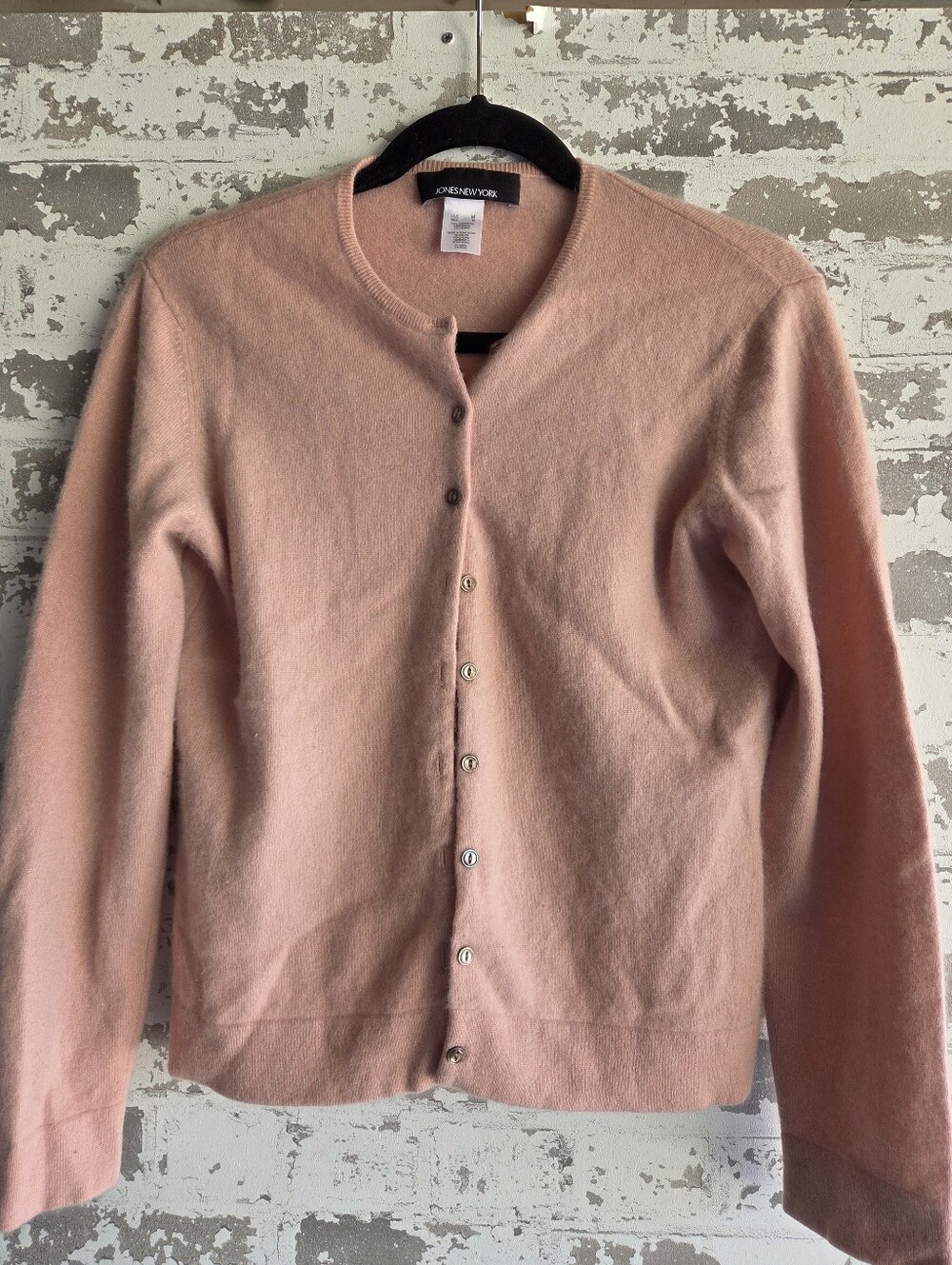 Jones New York 100% Cashmere Pink Cardigan Sweater - Size M